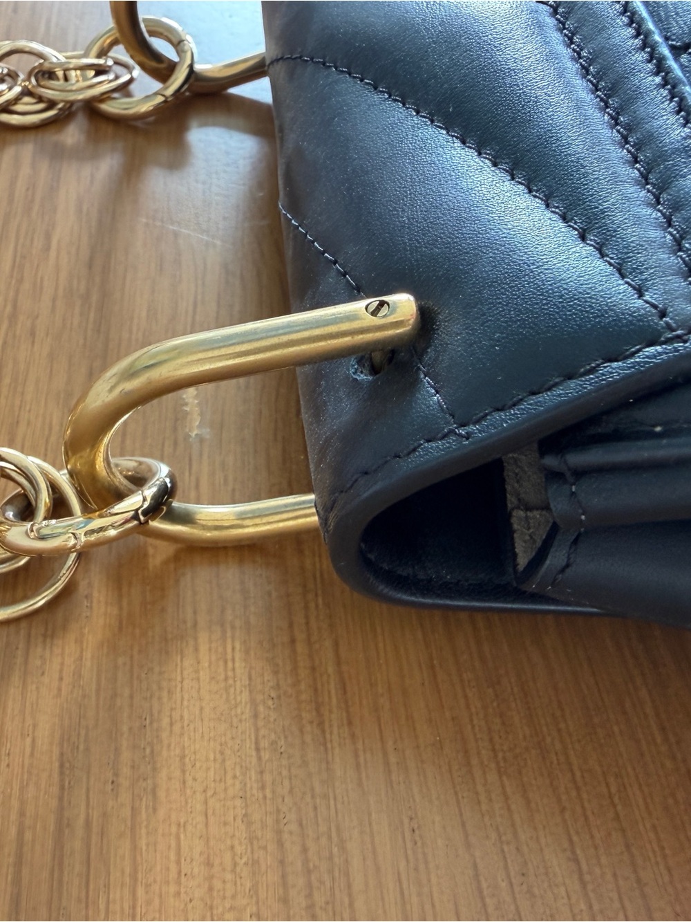 Chloe Quilted Drew Bijou Chain-Shoulder Leather Bag in Black with Gold - Picture 12 of 12